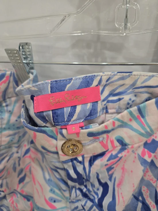 Lilly Pulitzer Pink & Blue Tropical-Print Shorts - Picture 3 of 3